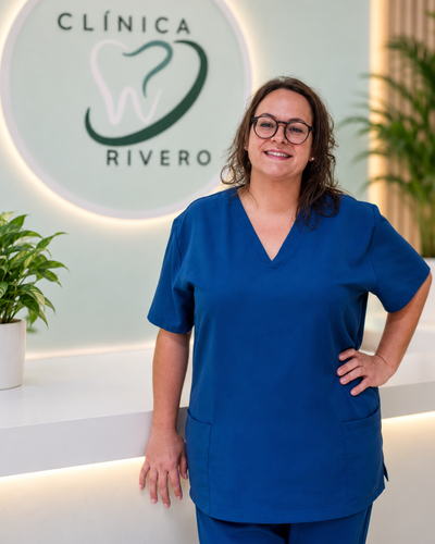 Jessica, recepcionista, en Clínica Rivero